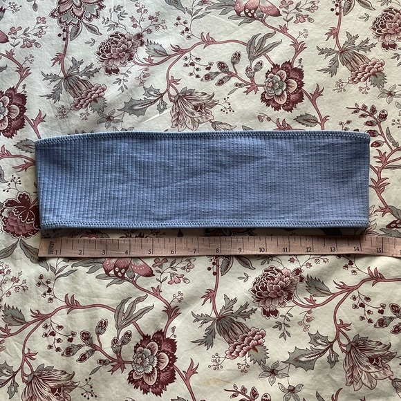 Triangl Lexi Ribbed Periwinkle Purple Set Strapless Top High Leg Bottoms Medium - Picture 11 of 13